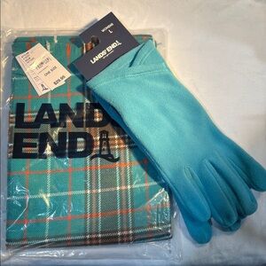 Lands’ End Scarf and Fleece Gloves